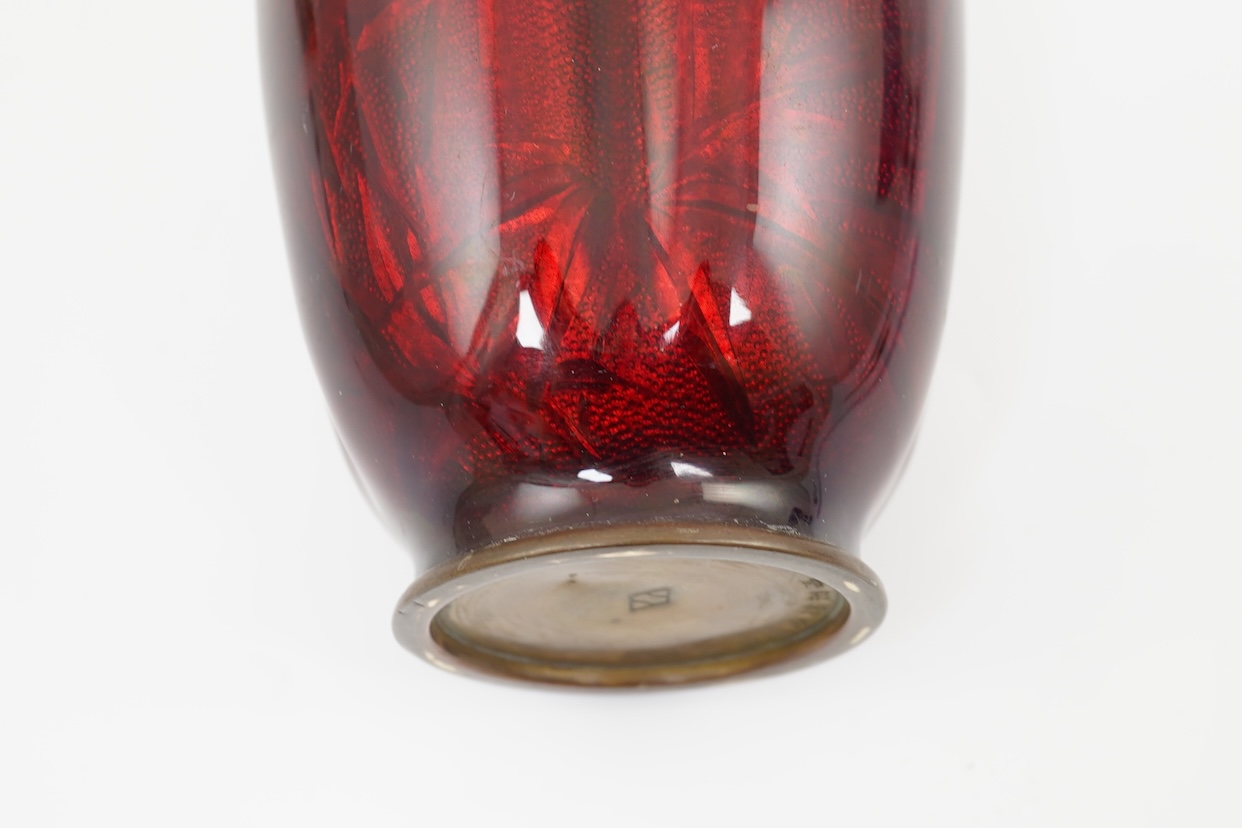 A Japanese ginbari enamel vase, by Hayashi Kodenji (1831-1915)